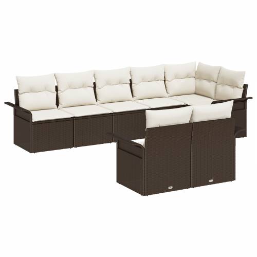 Set vrtnih kauča (vrtna garnitura) s jastučićima smeđi Poly Rattan Cijena
