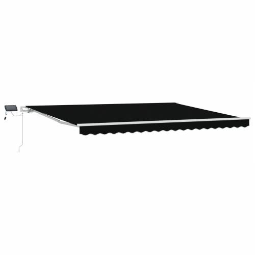Ručna uvlačiva tenda s LED svjetlom crna 450x300 cm Cijena