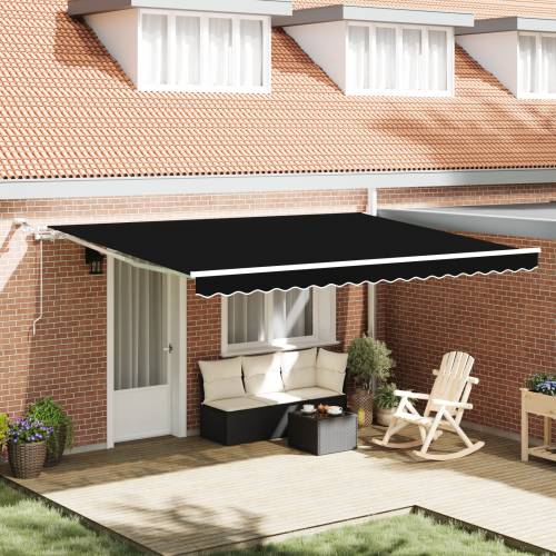 Automatska uvlačiva tenda s LED-om Crna 450x300 cm Cijena