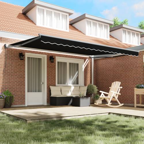 Manualna UVlačiva tenda Crna 450x300 cm Cijena