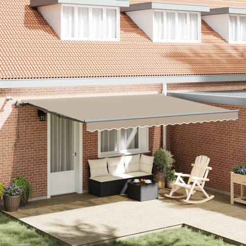Automatska Uvlačiva Tenda s LED Bež 450x300 cm Cijena