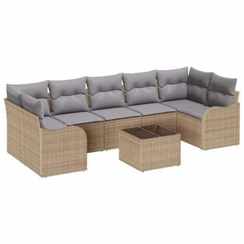 set vrtnih sofa od 8 komada s jastučićima bež polirattan Cijena