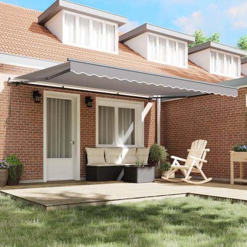 Ručno upravljana retractilna tenda Svjetlosiva 450x300 cm Cijena