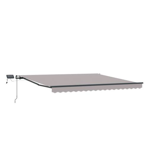 Ručno uvlačiva tenda s LED svjetlom svijetlosiva 450x300 cm Cijena