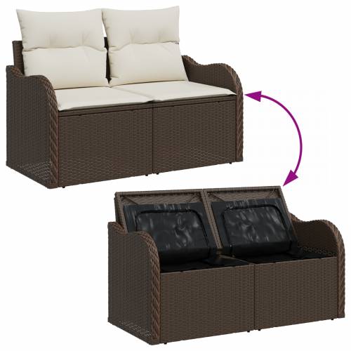 set od 9 dijelova vrtnih sofa s jastučićima smeđi poli ratan Cijena
