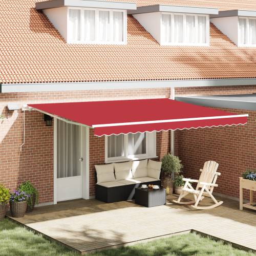 ručno upravljana uvlačna tenda s LED osvjetljenjem crvena 450x300 cm Cijena