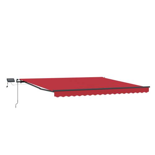 Ručno uvlačiva tenda s LED-om Crvena 450x300 cm Cijena