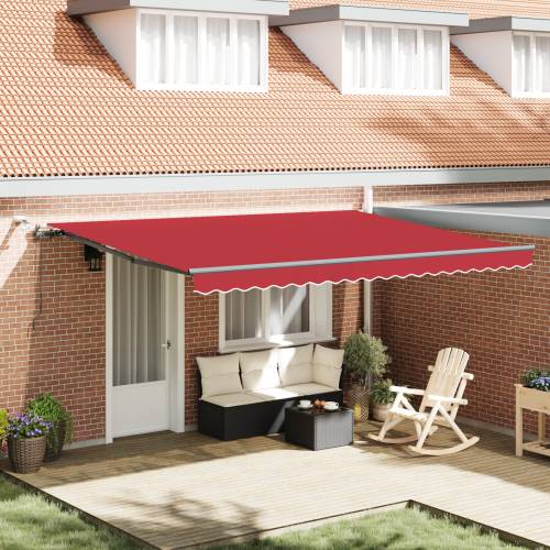 automatska uvlačna tenda s LED crvenom 450x300 cm Cijena