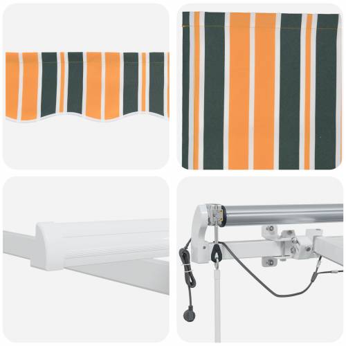 Automatska Uvlacoća Tenda s LED Zelenom i Žutom 450x300 cm Cijena