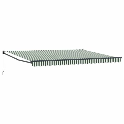 Ručna Povlačna Tenda Zelena i Bijela 450x300 cm Cijena