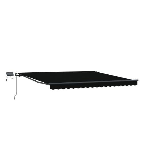 Ručno uvlačiva tenda s LED Crna 450x350 cm Cijena