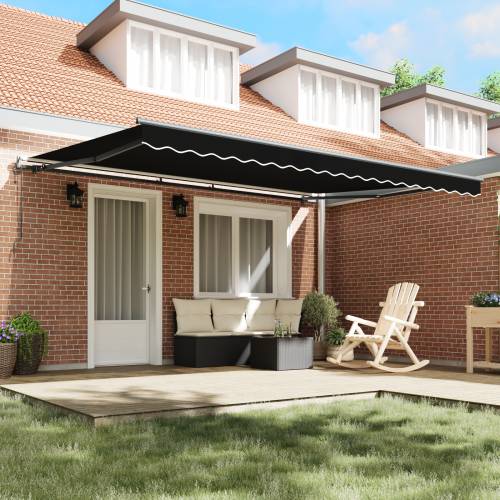 automatska sklopiva tenda crna 450x350 cm Cijena