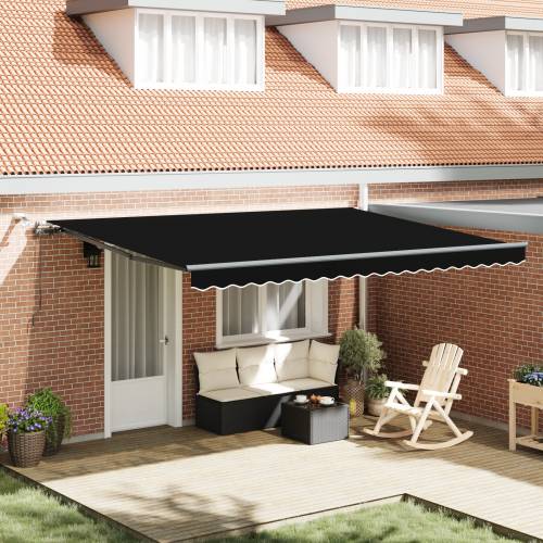 Automatska Uvlačiva Tenda s LED Crna 450x350 cm Cijena
