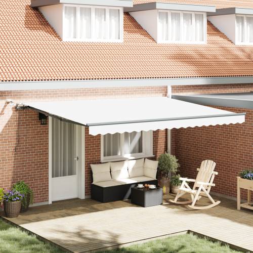 Automatska uvlačiva tenda s LED-om Bijela 450x350 cm Cijena