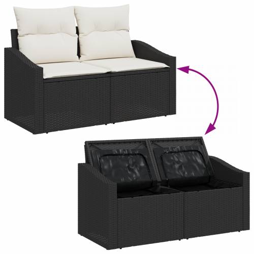 9-dijelni vrtni sofa set s jastučićima crni poli ratan akacija Cijena