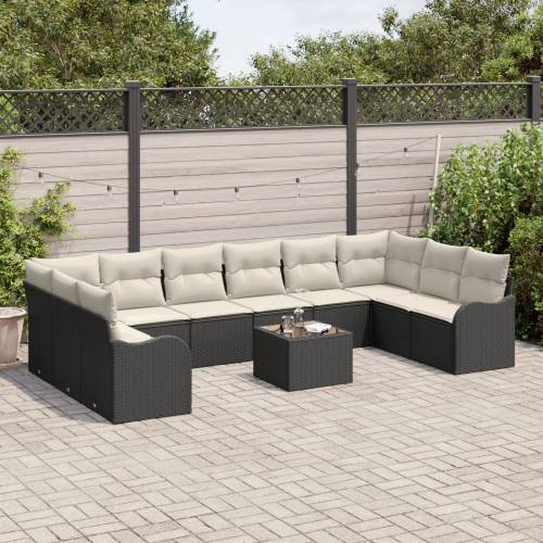 set vrtnih sofa od 10 komada s jastucima smeđi poli ratan Cijena