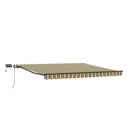 Ručna retraktabilna tenda s LED osvjetljenjem Zelena i žuta 450x350 cm Cijena