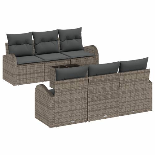 Set Vrtnih Sofa od 7 Dijelova s Jastučićima Siva Poliratan Cijena