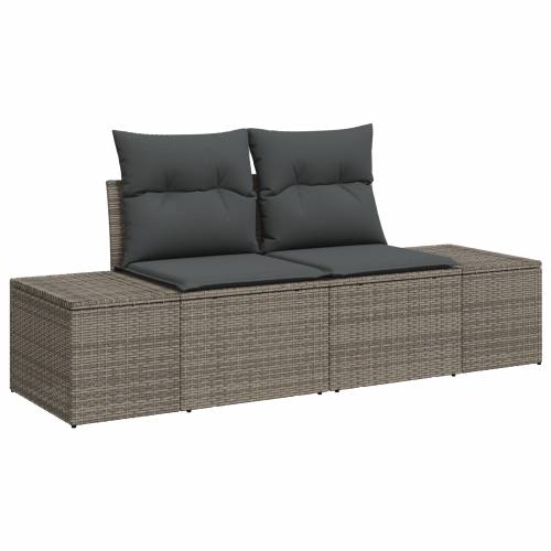 12 Dijelni Vrtni Sofa Set s Jastučićima Siva Poli Ratan Akacija Cijena