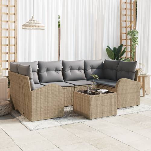 set baštenskih sofa sa jastučićima Bež poli ratan Cijena