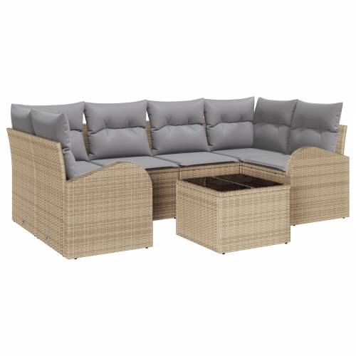 set baštenskih sofa sa jastučićima Bež poli ratan Cijena