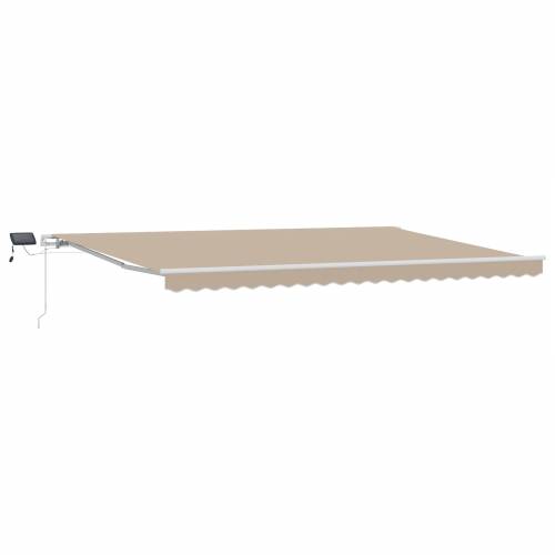 Ručno uvlačiva tenda s LED-om Bež 500x300 cm Cijena