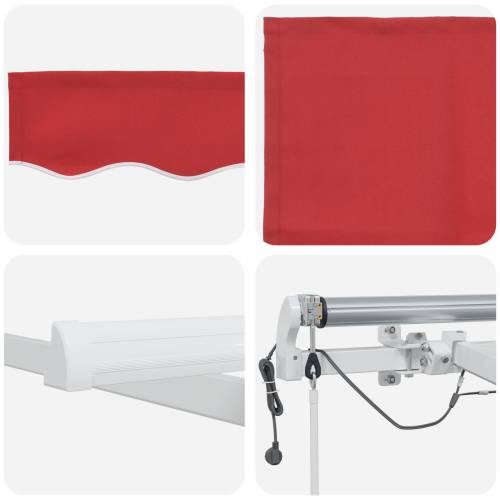 Automatska uvlačna tenda s LED svjetlom crvena 500x300 cm Cijena