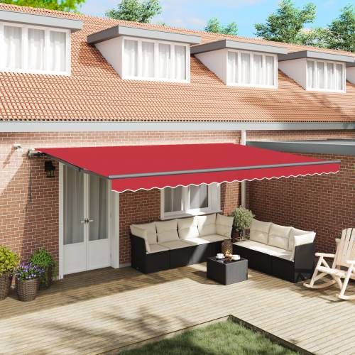 Automatska Uvlačiva Tenda s LED Crvena 500x300 cm Cijena