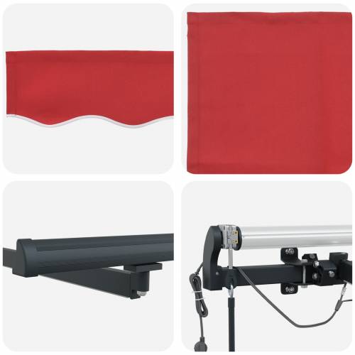 Automatska Uvlačiva Tenda s LED Crvena 500x300 cm Cijena