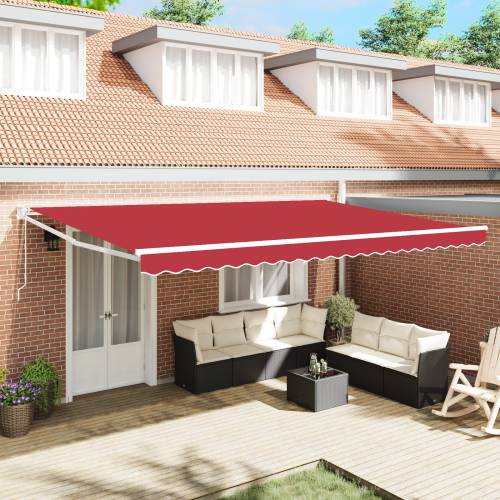 automatska retraktibilna tenda crvena 500x300 cm Cijena