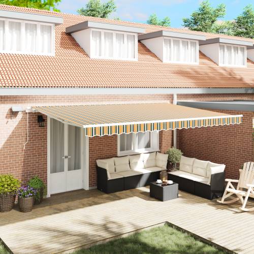 Manualna tenda s LED svjetlom Zelena i Žuta 500x300 cm Cijena