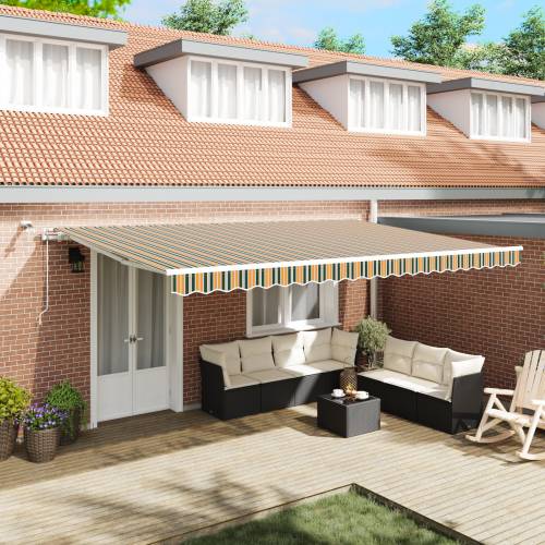 Automatska uvlaka tenda s LED zeleno-žuta 500x300 cm Cijena
