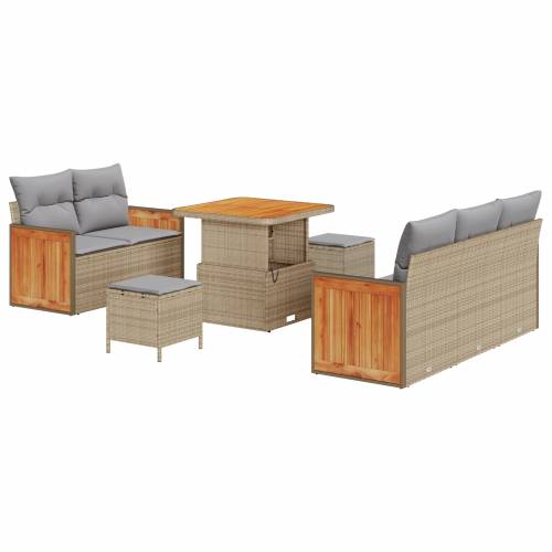 8 komada vrtni sofa set s jastučićima Bež poli ratan akacija Cijena