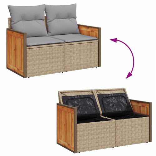 8 komada vrtni sofa set s jastučićima Bež poli ratan akacija Cijena