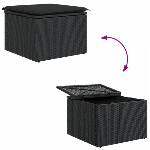 6 Dijelni Vrtni Sofa Set s Jastučićima Crni Poly Ratan Akacija Cijena