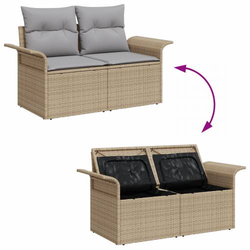7-dijelni vrtni sofa set s jastučićima bež Poli ratan akacija Cijena