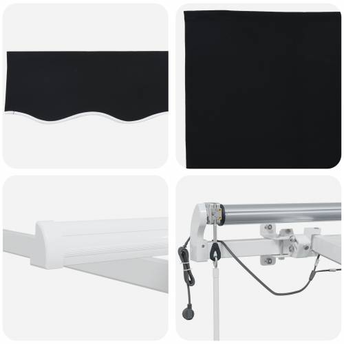 automatska uvlačiva tenda s LED crna 500 x 350 cm Cijena