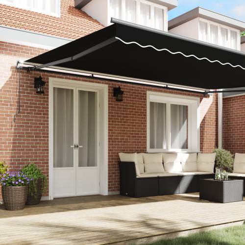 Manualna uvlačiva tenda crna 500x350 cm Cijena