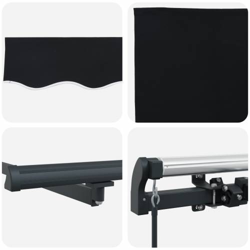 Manualna uvlačiva tenda crna 500x350 cm Cijena