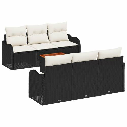 Set od 7 komada sofa za vrt s jastucima crni poliratan akacija Cijena