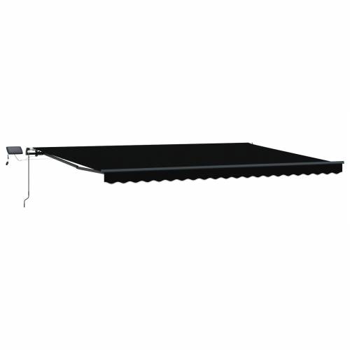 Manuelna Retraktabilna Tenda s LED Crna 500x350 cm Cijena