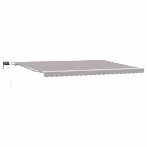 Ručno uvlačiva tenda s LED-om svjetlosiva 500x350 cm Cijena