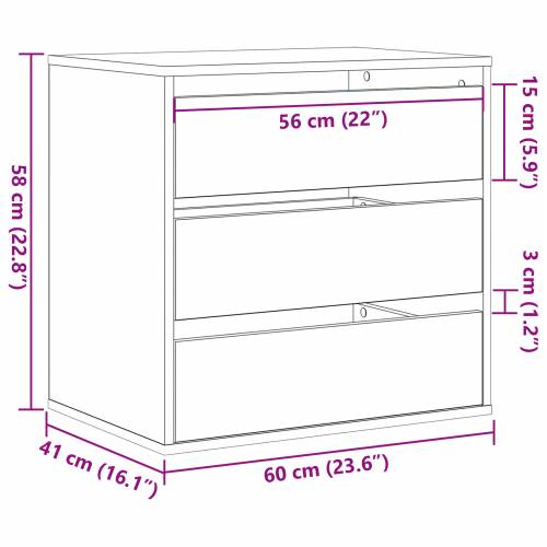 kutna ladica Crna hrastovina 60x41x58 cm Konstruirano drvo Cijena