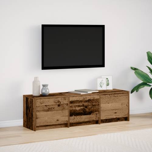 TV kabinet s LED osvjetljenjem staro drvo 140x34x40 cm od drvenog materijala. Cijena