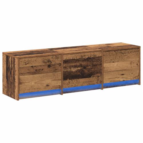TV kabinet s LED osvjetljenjem staro drvo 140x34x40 cm od drvenog materijala. Cijena
