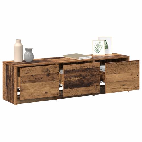 TV kabinet s LED osvjetljenjem staro drvo 140x34x40 cm od drvenog materijala. Cijena