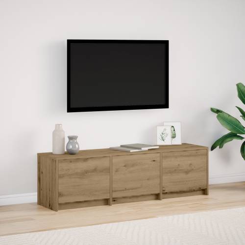 TV ormarić s LED-om Hrast 140x34x40 cm Konstruirano drvo Cijena