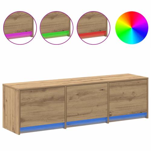 TV ormarić s LED-om Hrast 140x34x40 cm Konstruirano drvo Cijena