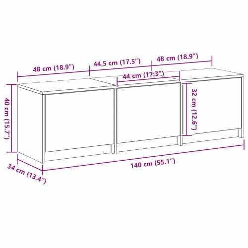 TV ormarić s LED-om Hrast 140x34x40 cm Konstruirano drvo Cijena