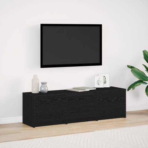 TV Kabinet s LED Crnim Hrastom 140x34x40 cm Inženjerska Drva Cijena